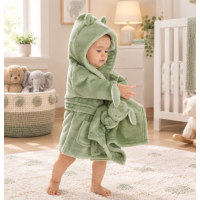 18C851: Baby Sage Hooded Dressing Gown (6-24 Months)
